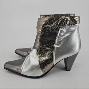 Bellini Metallic Heeled Boots in Silver and Bronze